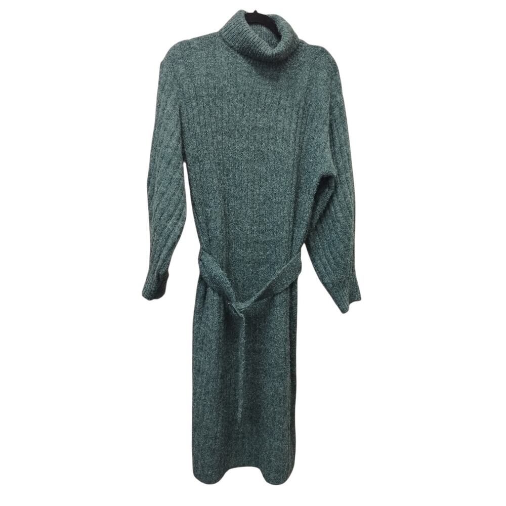 By Anthropologie Belted Turtleneck Midi Sweater Dress Medium Long Sleeve Office